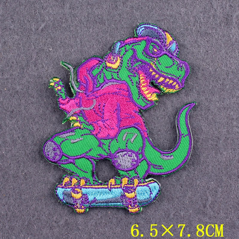 Hippie Patches For Clothing Thermoadhesive Patches DIY Funk Embroidered Patches on Clothes Skull Badges Applique Accessory Decor