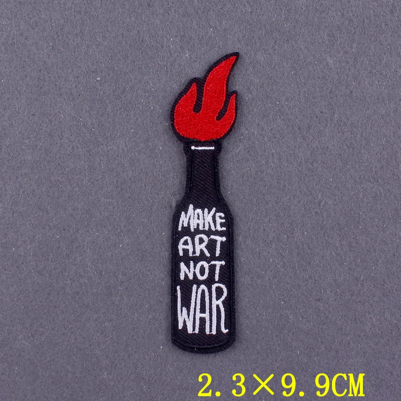 Hippie Patches For Clothing Thermoadhesive Patches DIY Funk Embroidered Patches on Clothes Skull Badges Applique Accessory Decor