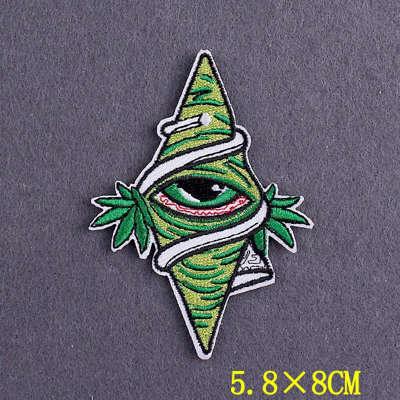 Hippie Patches For Clothing Thermoadhesive Patches DIY Funk Embroidered Patches on Clothes Skull Badges Applique Accessory Decor