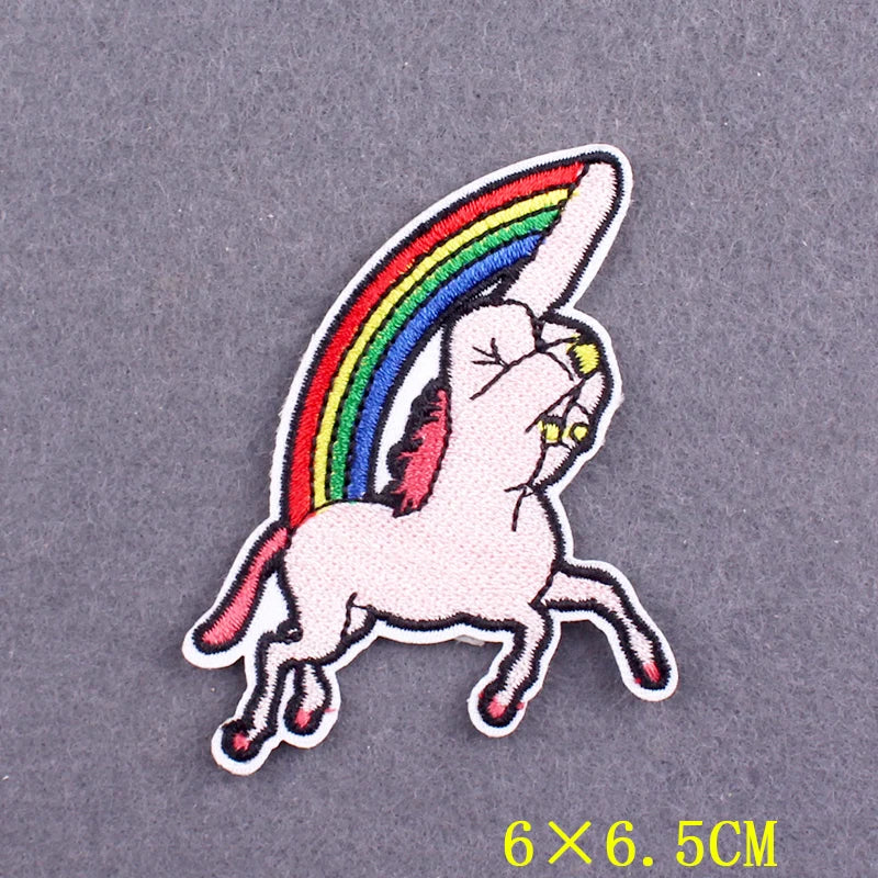 Hippie Patches For Clothing Thermoadhesive Patches DIY Funk Embroidered Patches on Clothes Skull Badges Applique Accessory Decor