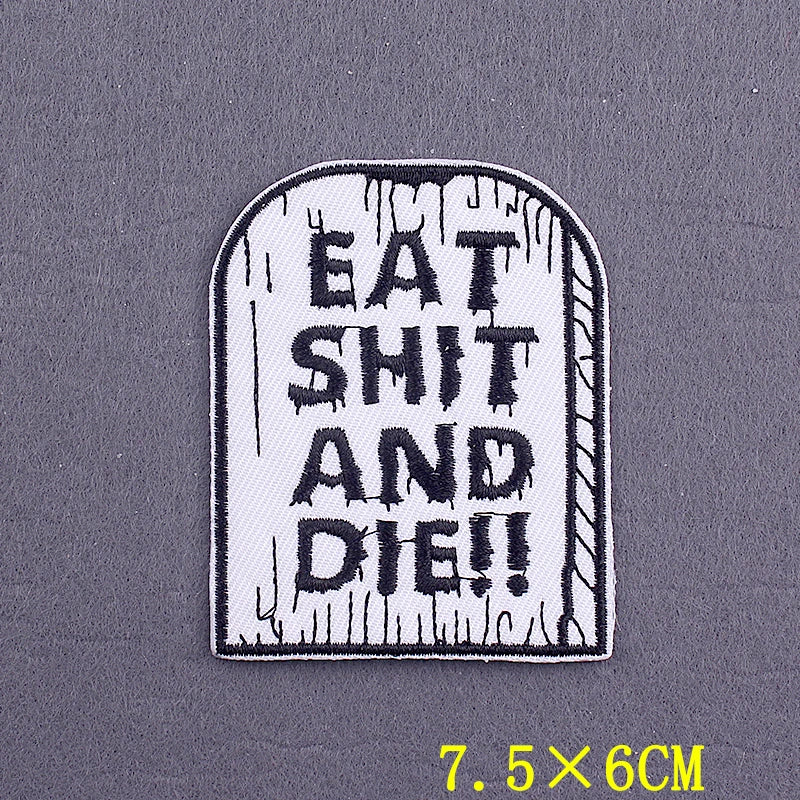 Hippie Patches For Clothing Thermoadhesive Patches DIY Funk Embroidered Patches on Clothes Skull Badges Applique Accessory Decor