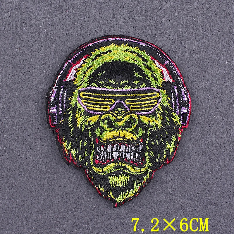 Hippie Patches For Clothing Thermoadhesive Patches DIY Funk Embroidered Patches on Clothes Skull Badges Applique Accessory Decor