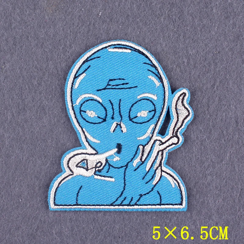 Hippie Patches For Clothing Thermoadhesive Patches DIY Funk Embroidered Patches on Clothes Skull Badges Applique Accessory Decor