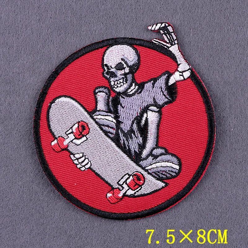 Hippie Patches For Clothing Thermoadhesive Patches DIY Funk Embroidered Patches on Clothes Skull Badges Applique Accessory Decor