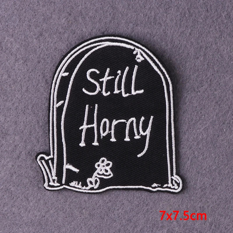 Hippie Patches For Clothing Thermoadhesive Patches DIY Funk Embroidered Patches on Clothes Skull Badges Applique Accessory Decor