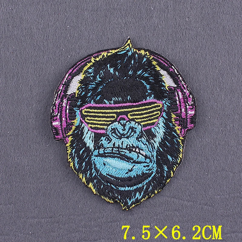 Hippie Patches For Clothing Thermoadhesive Patches DIY Funk Embroidered Patches on Clothes Skull Badges Applique Accessory Decor