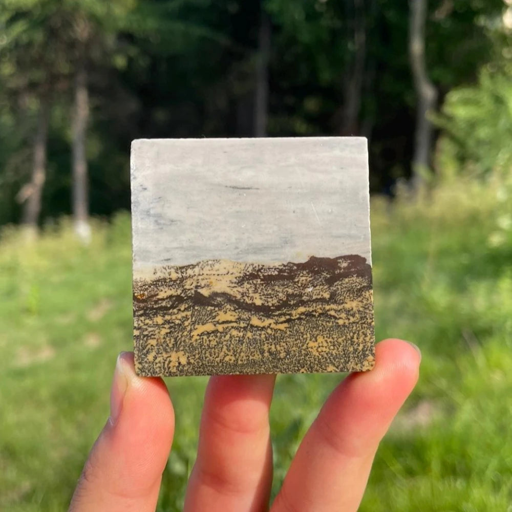 Natural Picture Jasper Stone Square Slice