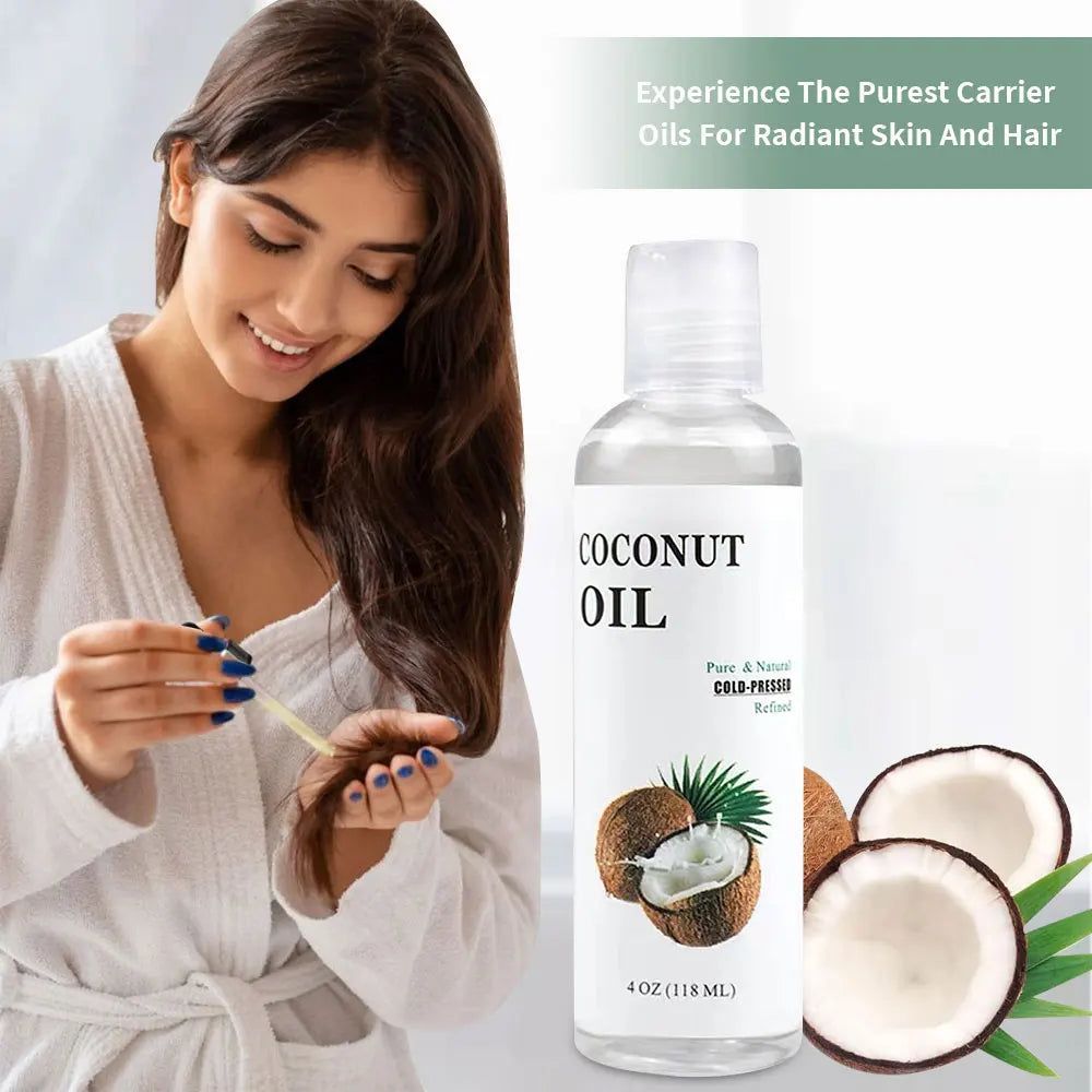 Liquid Coconut Oil 16 oz Pure Natural Organic Fractionated Carrier Oil for Skin Hair Care Massage Aromatherapy Moisturizing