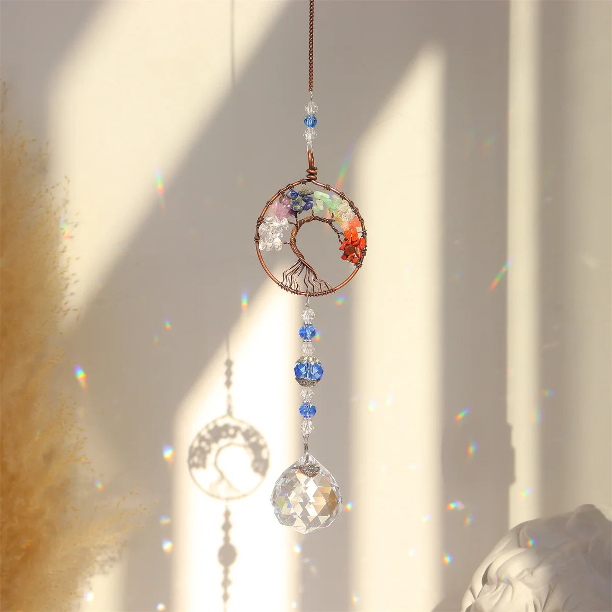 Crystal Light Catcher Chakra Pendant Window Home Garden Decor