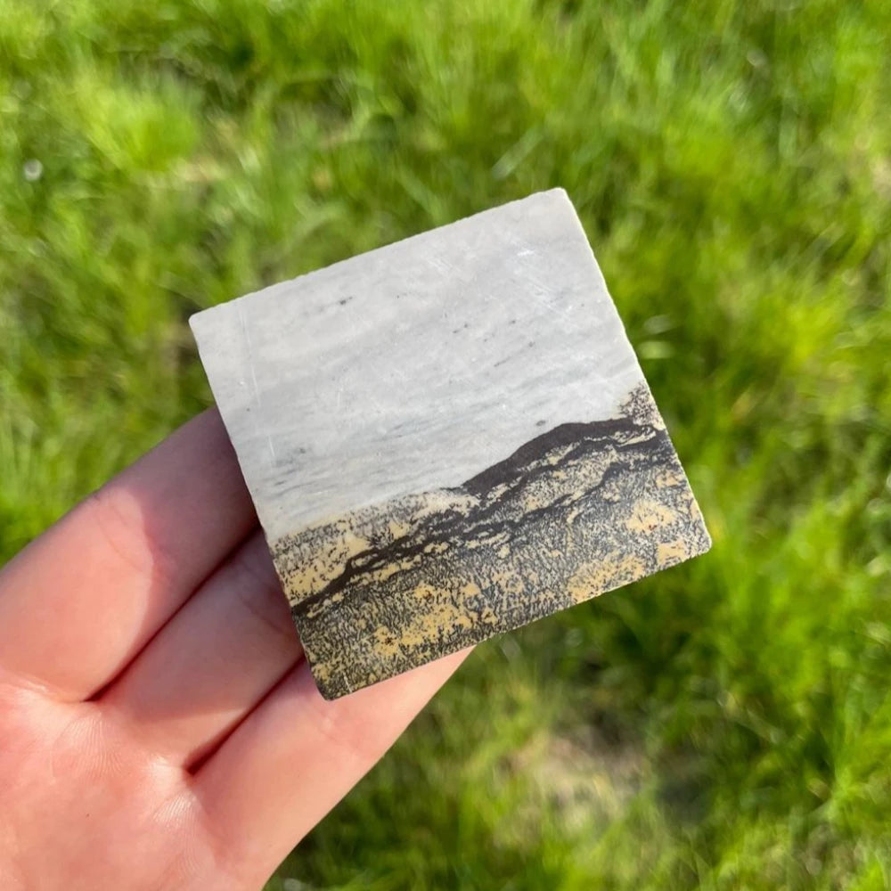 Natural Picture Jasper Stone Square Slice