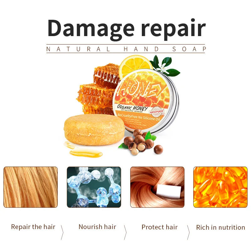 Natural Honey Shampoo Plant Essence Extract Refreshing Shampoo Soft Hair Dandruff and Oil Removal