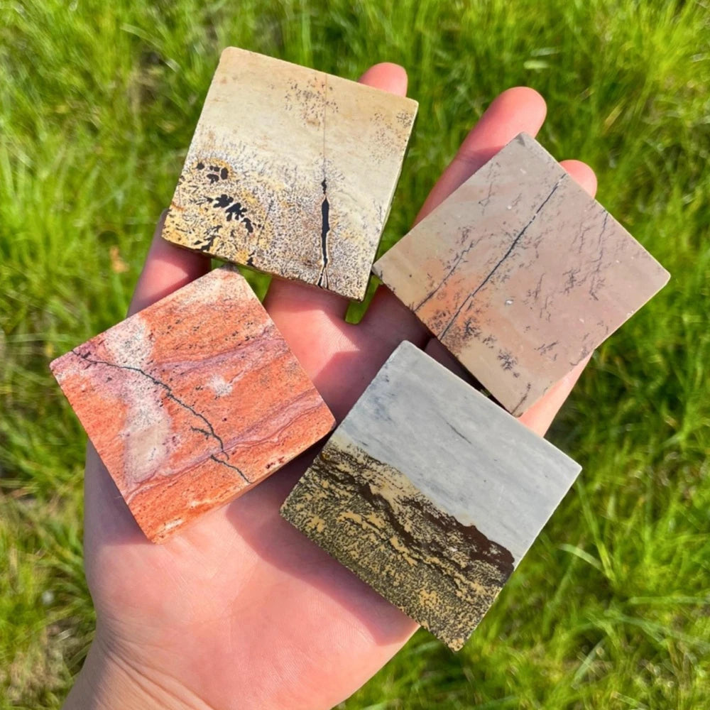 Natural Picture Jasper Stone Square Slice