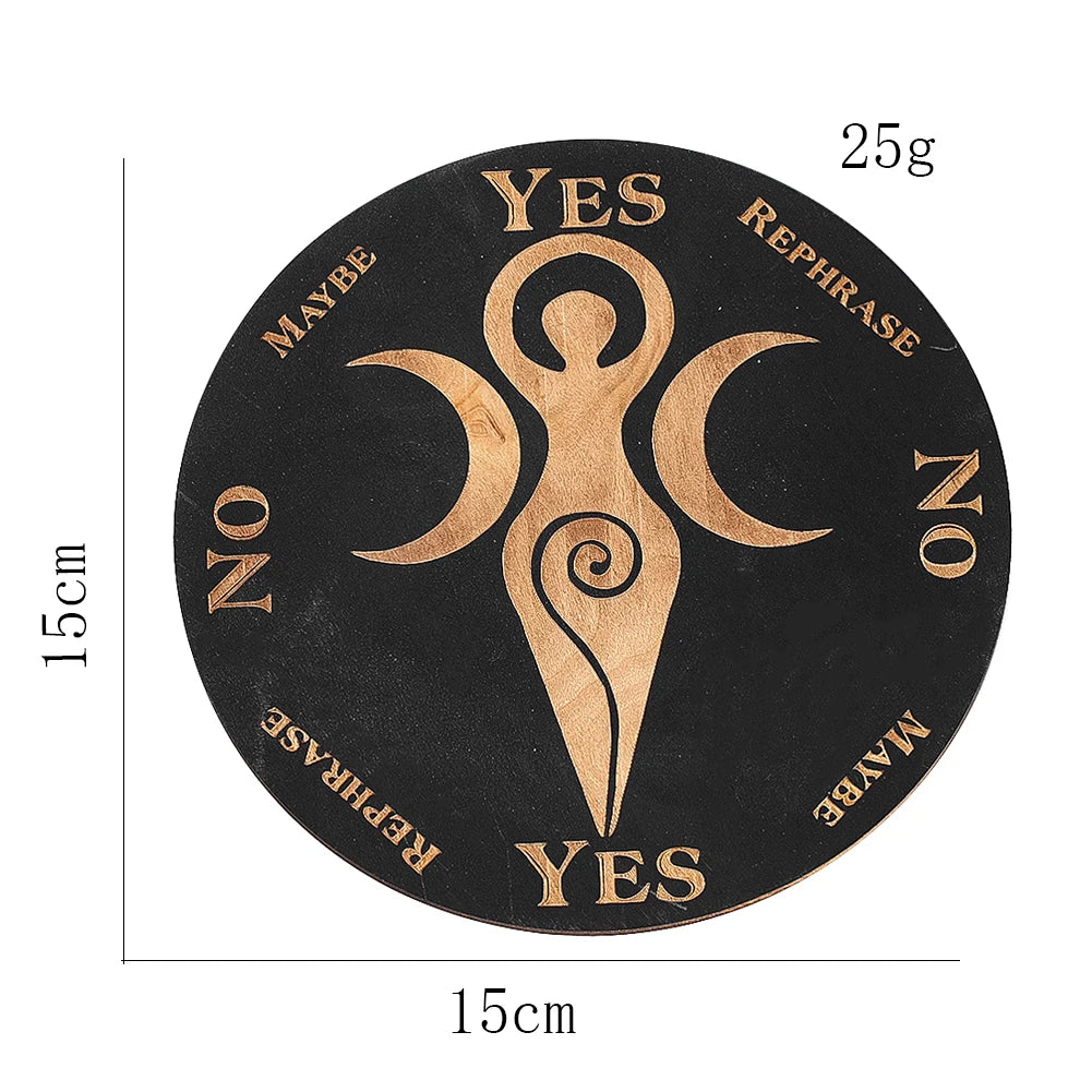 Moon Goddess Wooden Pendulum Board/Divination Plate
