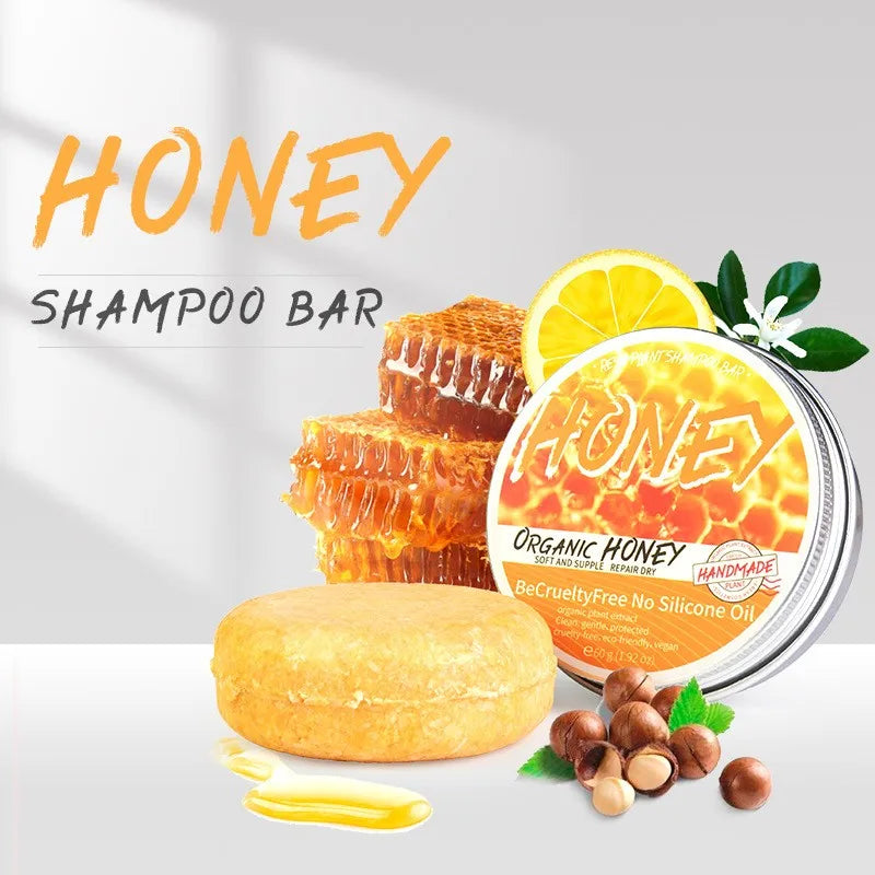Natural Honey Shampoo Plant Essence Extract Refreshing Shampoo Soft Hair Dandruff and Oil Removal